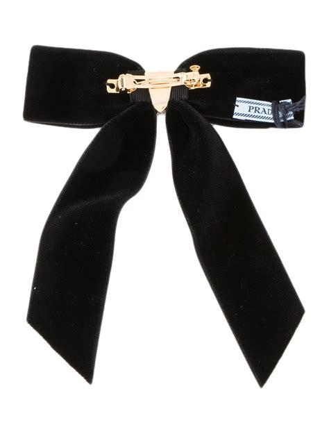 prada velour bow clip.